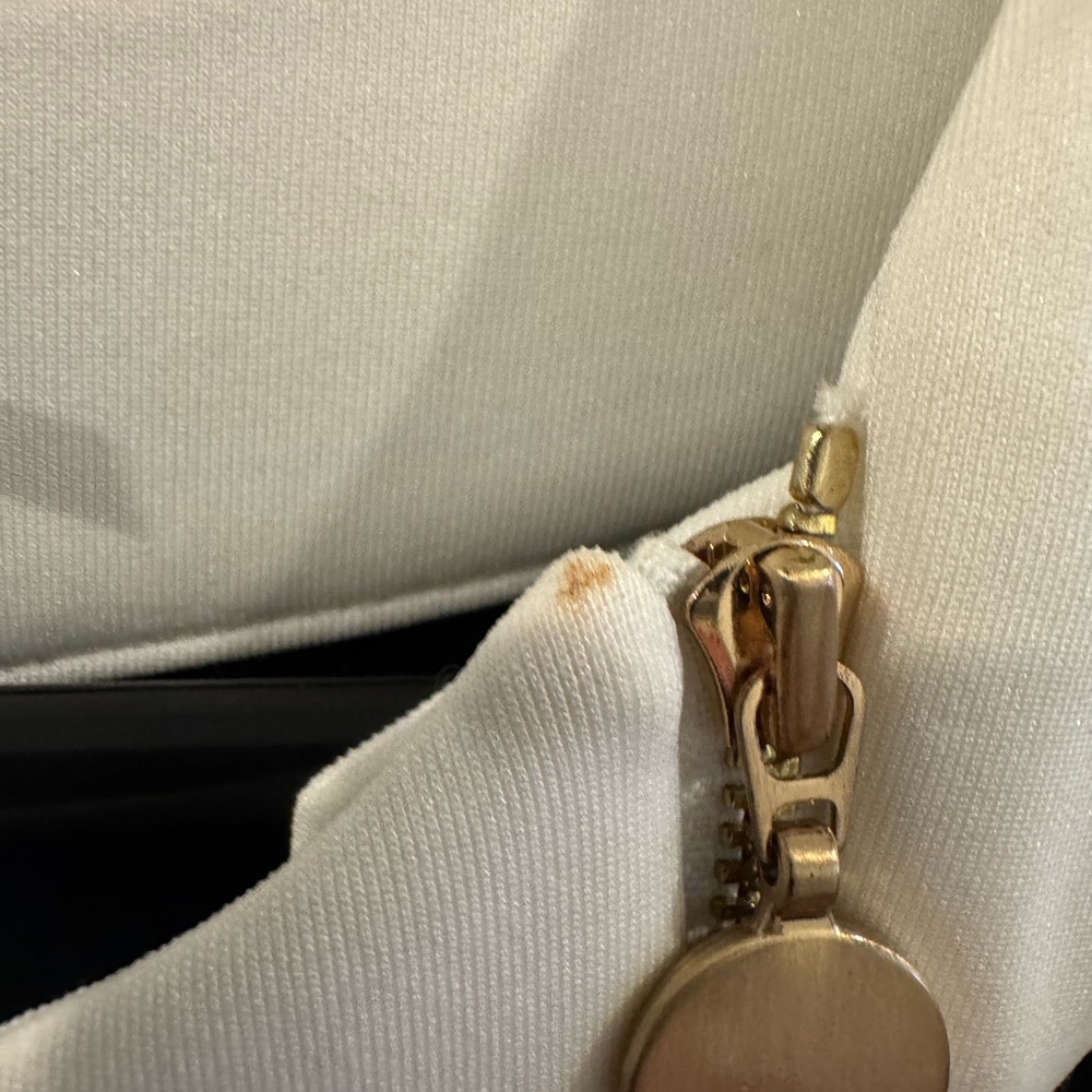 Ellen Tracy Cream and Black Dress with Gold Detail - Picture 3 of 7